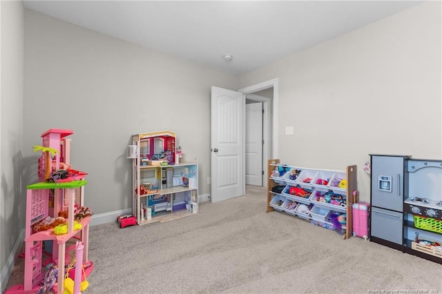 game room featuring carpet floors