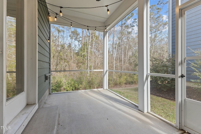 view of unfurnished sunroom