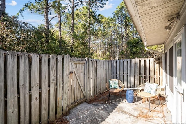 view of patio / terrace with a fenced backyard