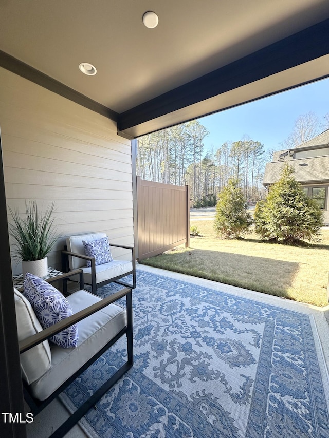 view of patio with an outdoor hangout area