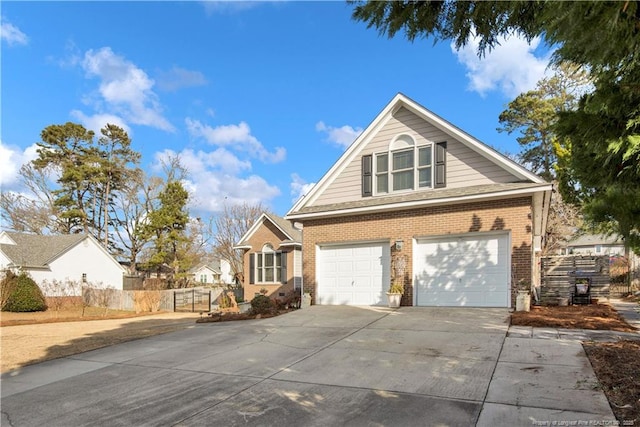 exterior space with a garage