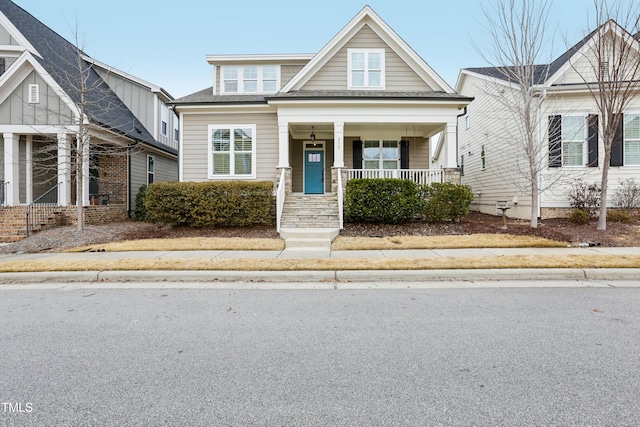 craftsman house featuring covered porch