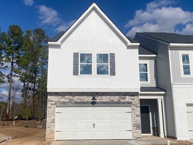 view of front of home with a garage