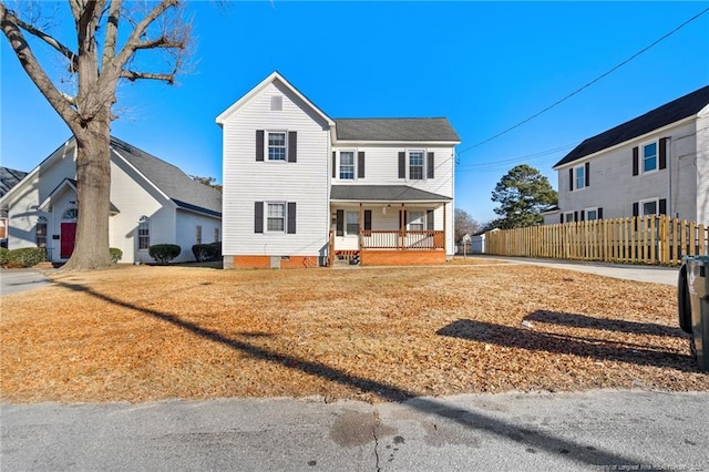 view of property with covered porch