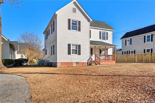 view of front property with covered porch