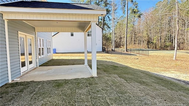 view of yard with a patio area