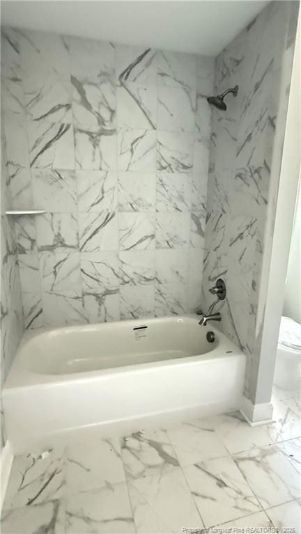 425 Shawcroft Rd, Fayetteville, NC 28311 - bathroom with toilet, marble finish floor, and  shower combination