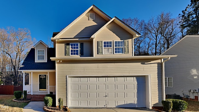 view of property featuring a garage