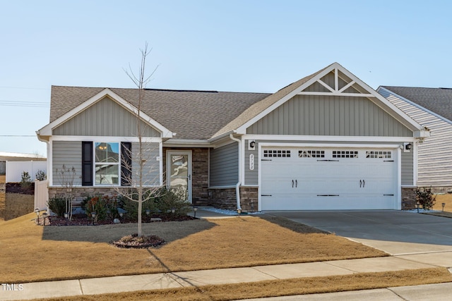 craftsman-style home with a garage