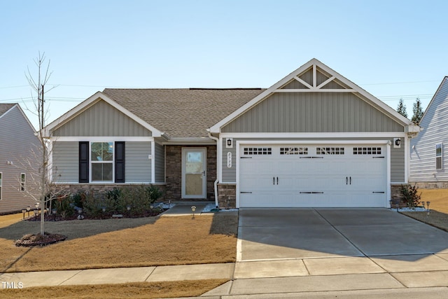 craftsman inspired home with a garage