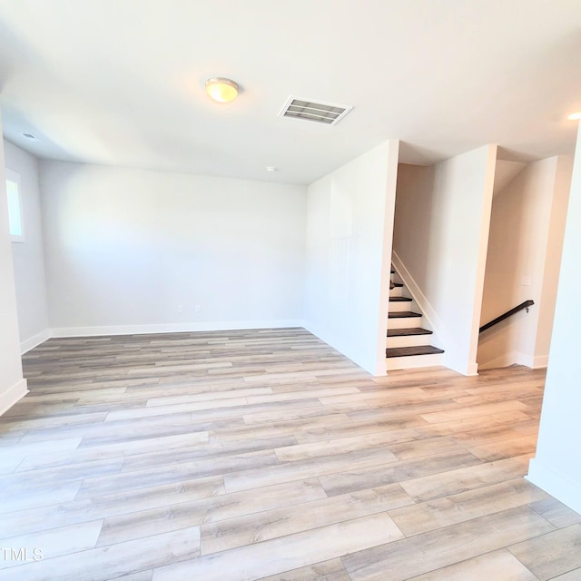 empty room featuring light wood-type flooring