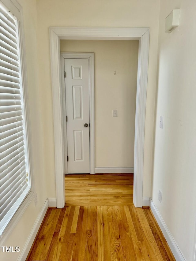 hall featuring light hardwood / wood-style flooring