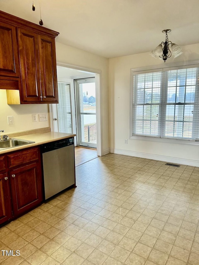 kitchen with dishwasher and sink