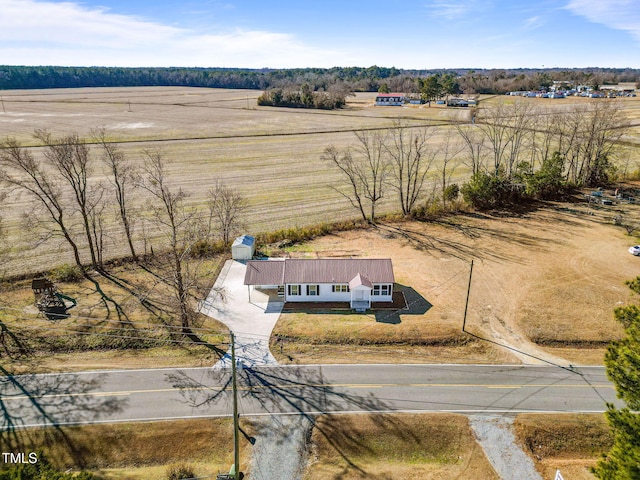 bird's eye view with a rural view