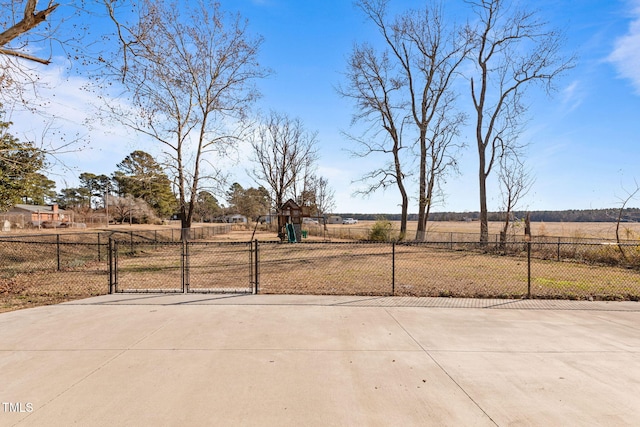 view of patio with a rural view