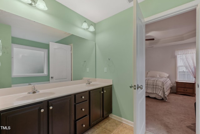 bathroom featuring vanity and tile patterned floors