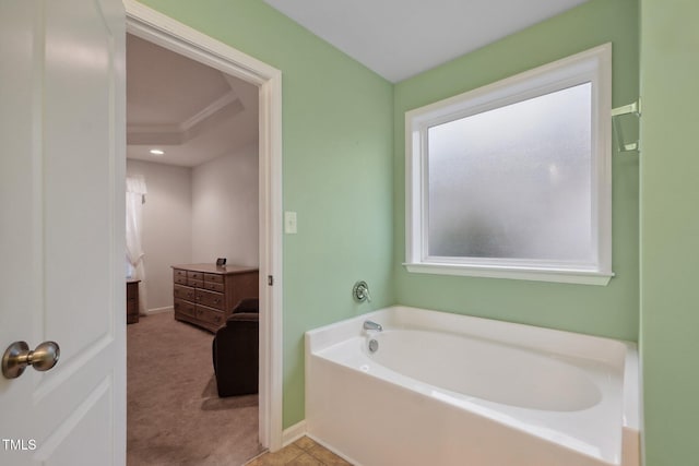 bathroom featuring a tub