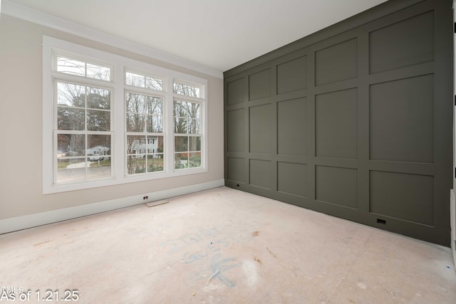 interior space with a closet and a decorative wall