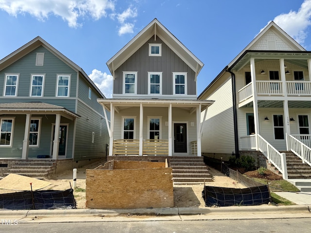 view of front of house featuring a porch and board and batten siding