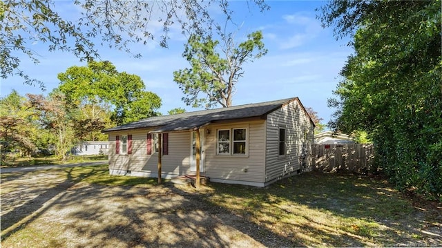 view of front of property with fence