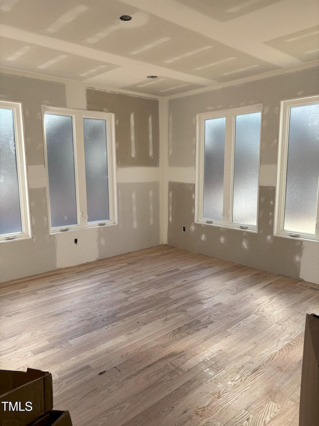 empty room featuring light hardwood / wood-style floors