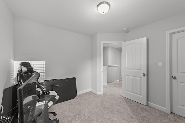 office featuring light colored carpet