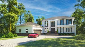 view of front facade with a garage and a front yard