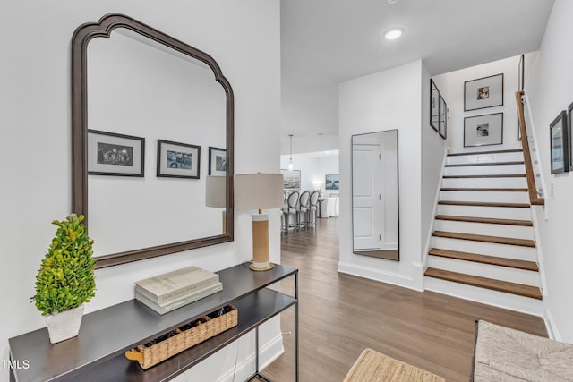 interior space with light hardwood / wood-style floors