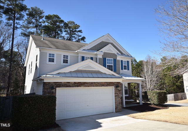 view of front facade with a garage