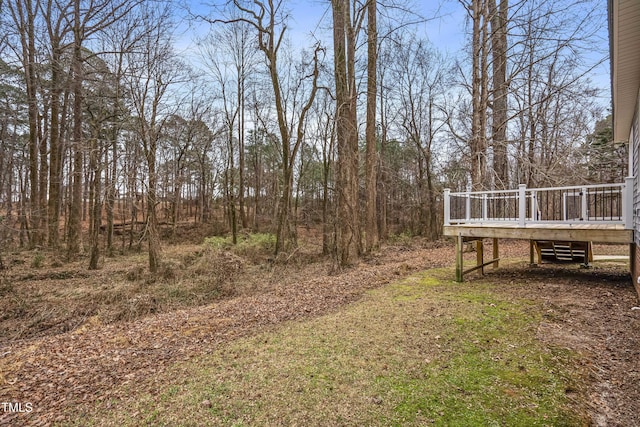 view of yard featuring a deck