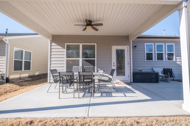 view of patio / terrace featuring ceiling fan