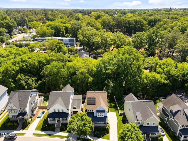 1000 Norris St, Raleigh, NC 27604 - aerial view of residential area with a heavily wooded area