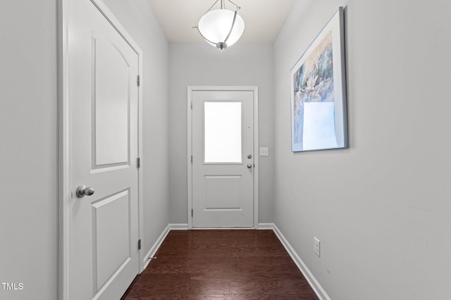 entryway featuring dark wood-type flooring