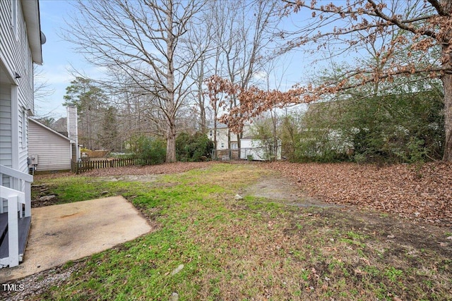 view of yard with a patio