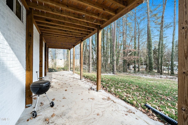 view of patio featuring grilling area