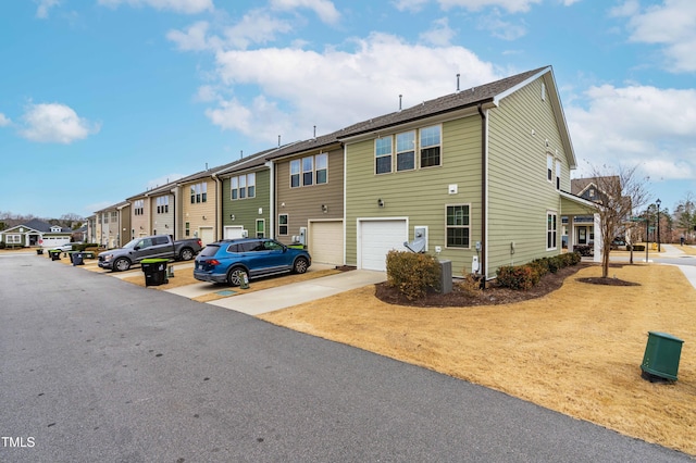 exterior space featuring a garage