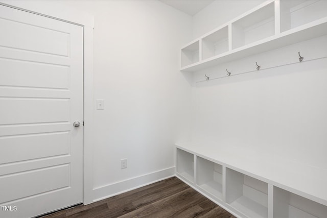 mudroom featuring dark hardwood / wood-style floors