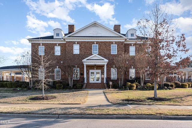 view of front of property with french doors