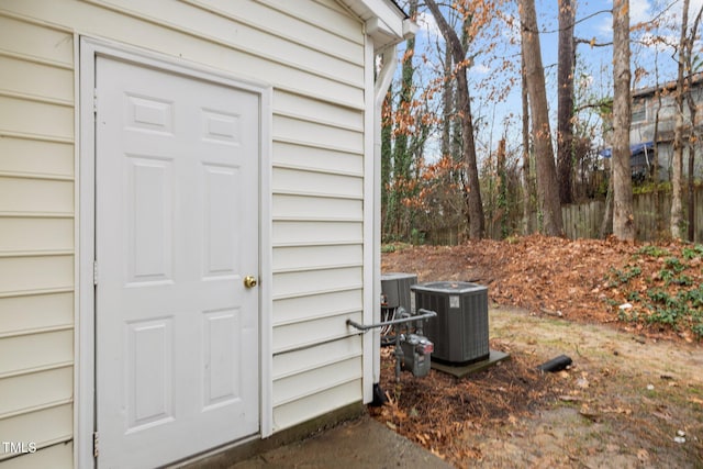 entrance to property with central AC unit