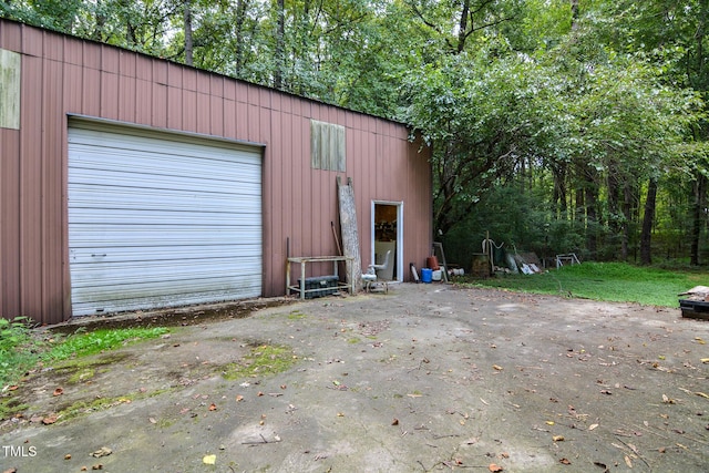 view of garage