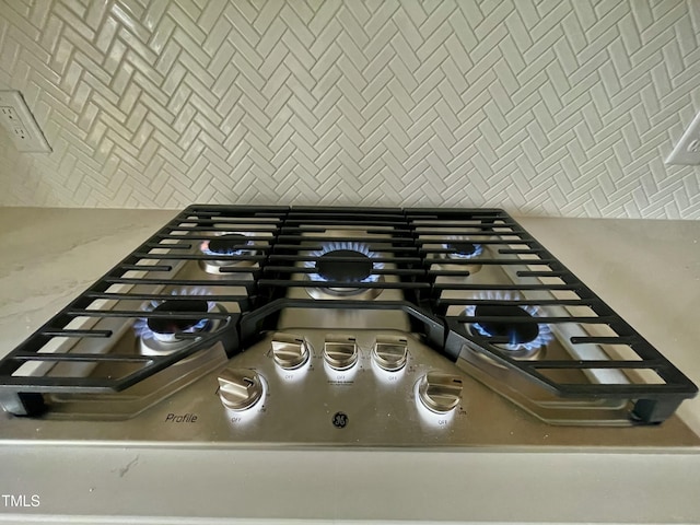 interior details with stainless steel gas cooktop