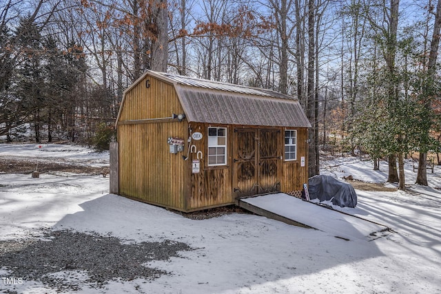 view of snow covered structure