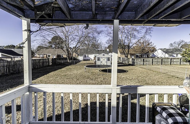 view of yard with a storage unit