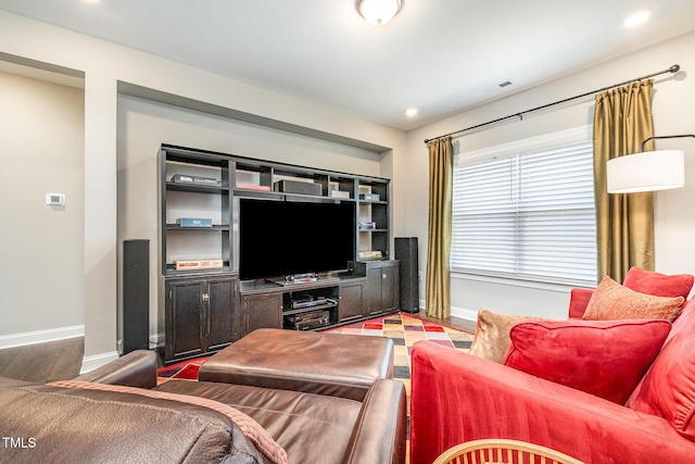 living room featuring hardwood / wood-style floors