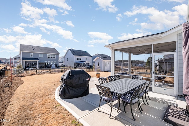 view of patio with area for grilling