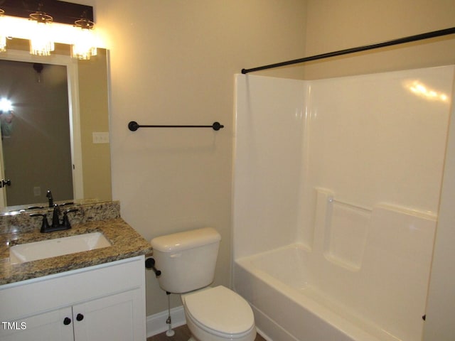 122 Beaver Trl, Littleton, NC 27850 - bathroom featuring vanity, toilet, and bathing tub / shower combination