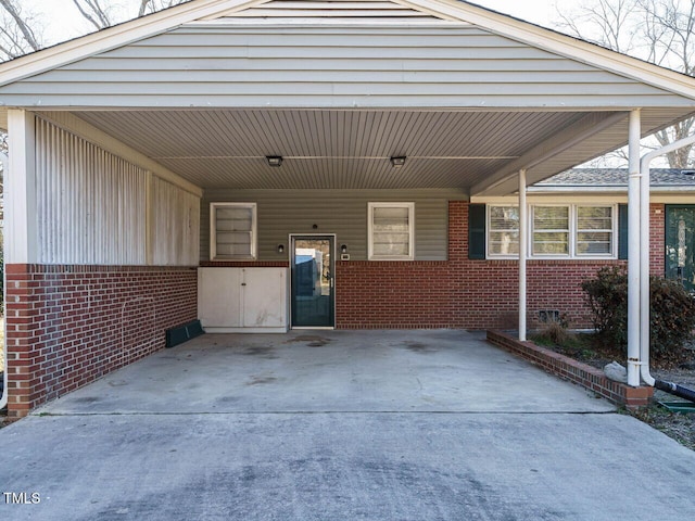 view of patio / terrace with a carport