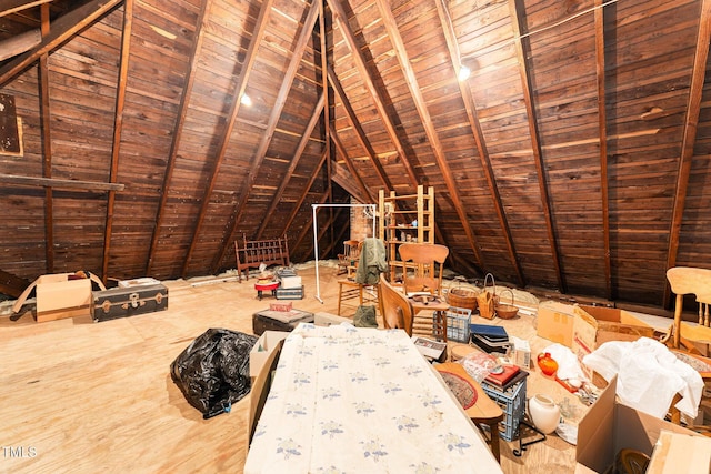 view of unfinished attic