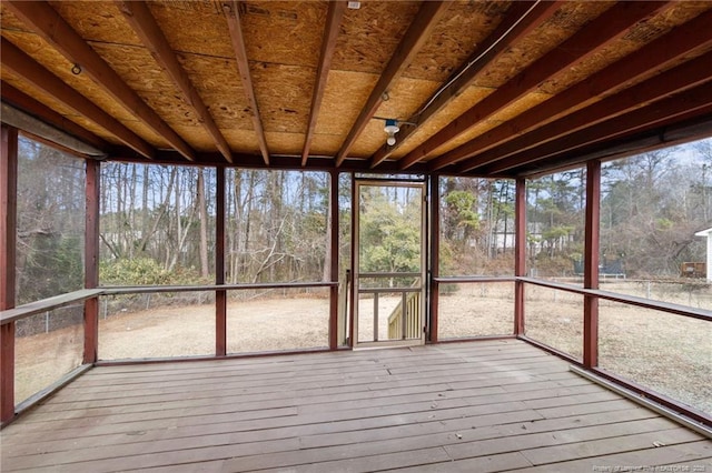 view of unfurnished sunroom