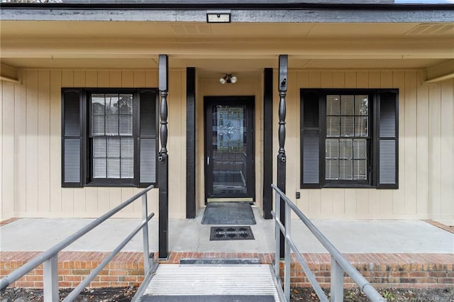 property entrance with a porch